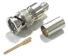 75 Ohm 12GHz BNC-male Cable Crimp Connector