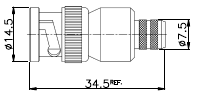 75 Ohm 12GHz BNC cable crimp connector