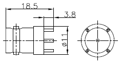 50 Ohm 3GHz BNC PCB Mount Connectors