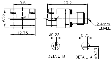 50 Ohm 50GHz 2.4mm PCB Mount Connector